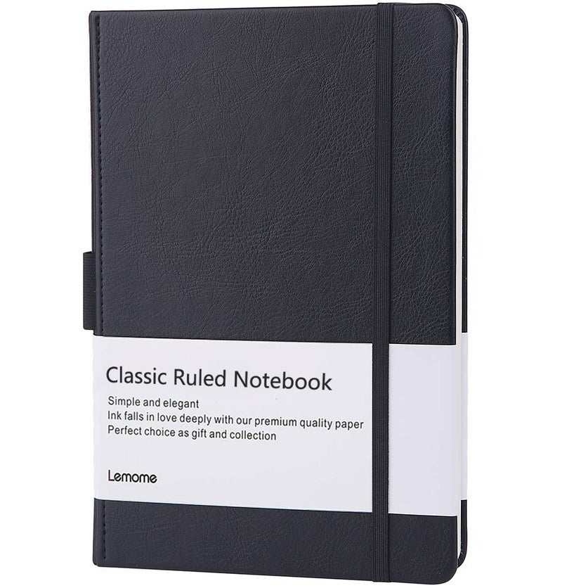Lemome Ruled Notebook/Journal - Lined Journal for Writing, 5.75'' x 8.4'' Notebook Journal, 146 pages Faux Leather Notebook with Thick Paper, Waterproof Hardcover, Elastic Closure - Image 1